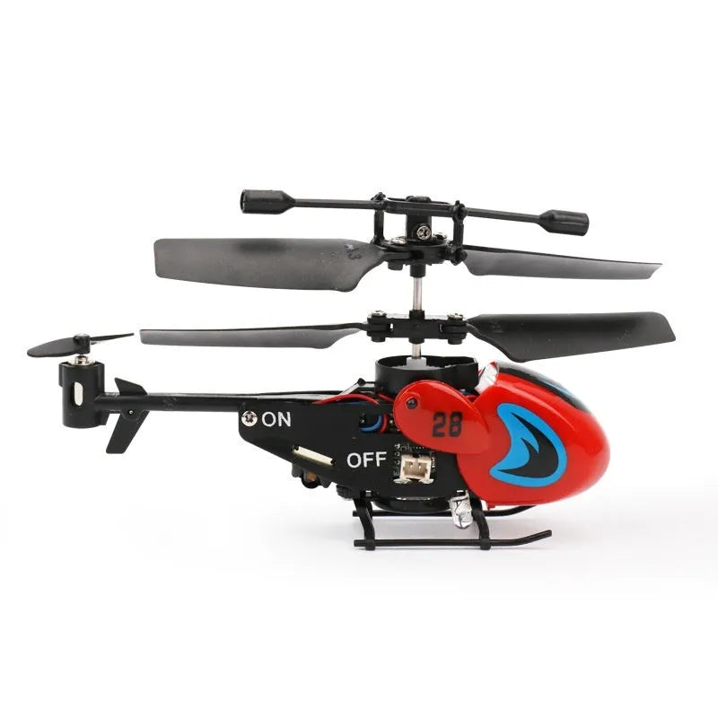 Mini helicopter remote control 35 channel crash-resistant pocket fingertip flyer model in white, yellow, and red