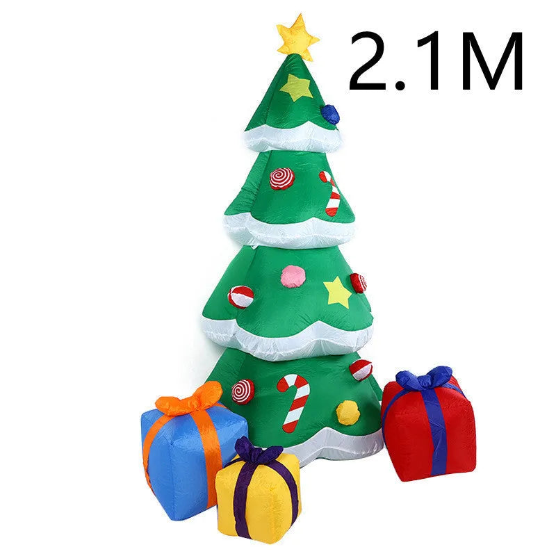 Outdoor Christmas inflatable decoration with LED lights showing Santa, snowman or tree designs