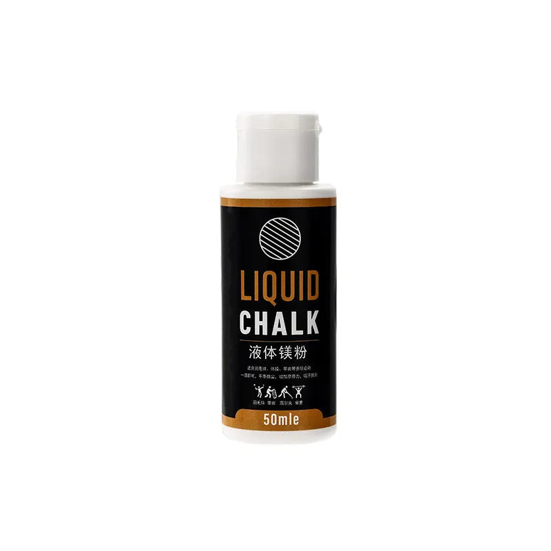 Hook bottle of magnesium carbonate anti-slip powder for rock climbing and sports.