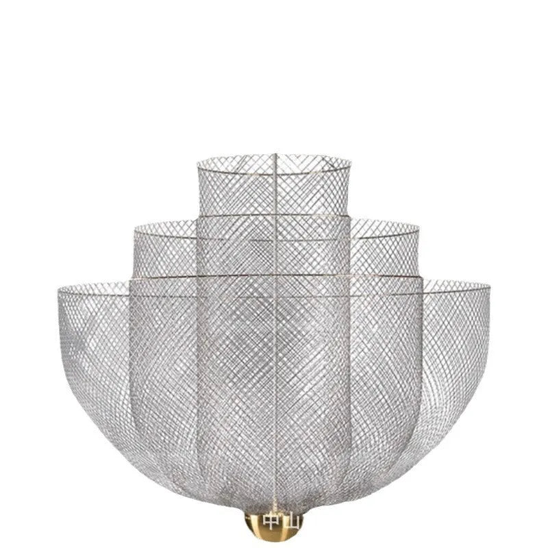 Nordic iron mesh personality shape chandelier with 450mm diameter in gold finish