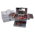 Lip pencil blush combination makeup set with lip gloss eye shadow and brush in compact case GM17290