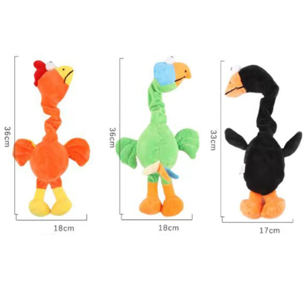 Screaming chicken squeaky dog toy in rubber with bite-resistant construction