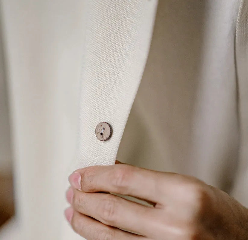 Men's light apricot shirt with bamboo floral print and a Cuban collar
