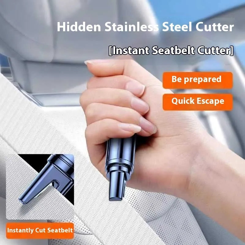 Car safety life hammer emergency tool with window breaker and seatbelt cutter in black and red colours