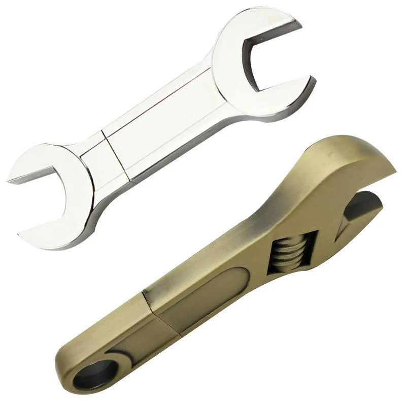 Double-headed plum blossom metal wrench USB 3.0 flash drive in white