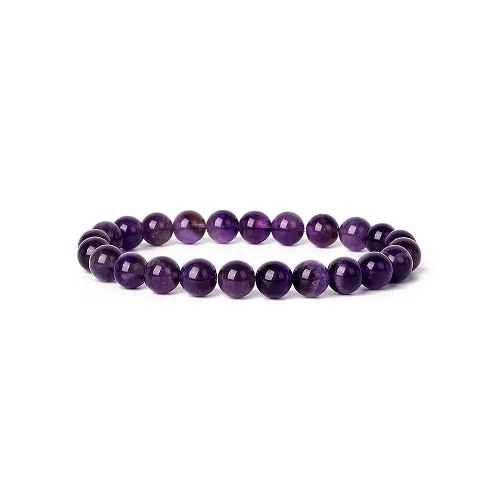 8mm natural stone bead bracelet with geometric shaped agate beads in multiple colour options