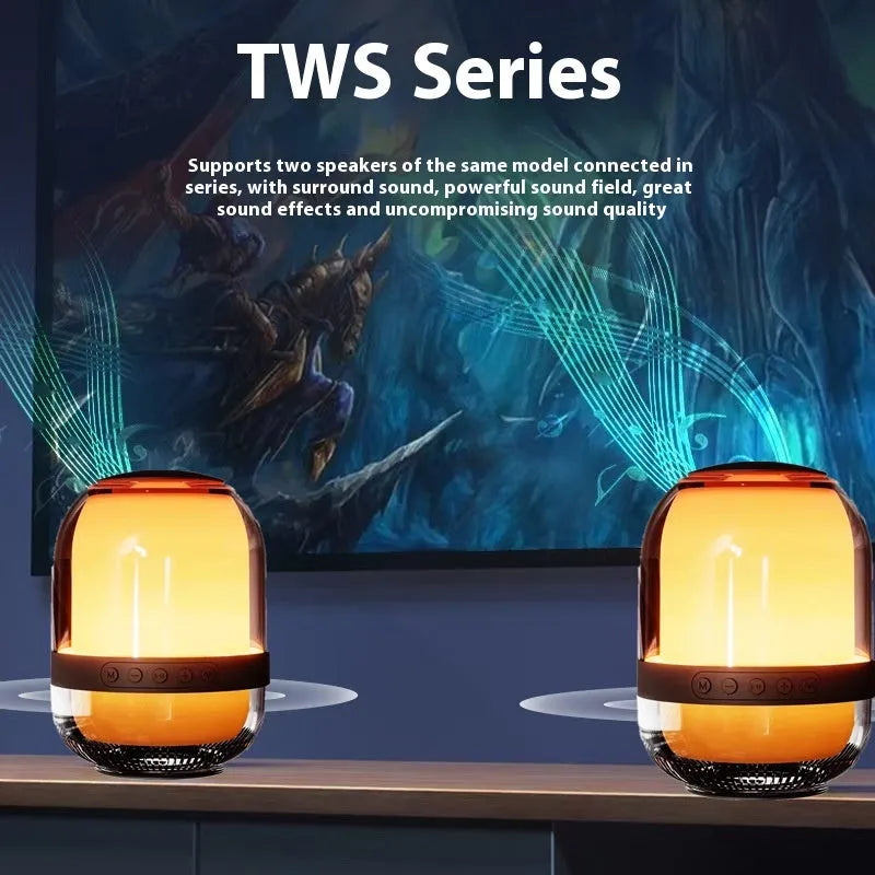 Creative Glass Transparent Colorful Bluetooth Audio Speaker in Fully Transparent M9 finish showing compact size with glass shell