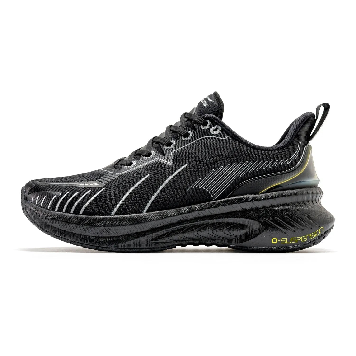 Low-top running sneakers in red with shock absorption features and a breathable mesh upper.