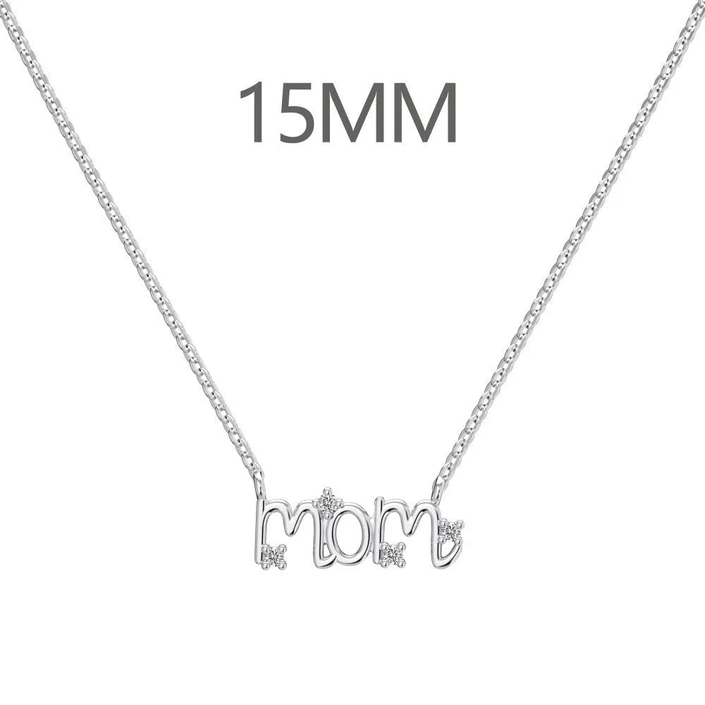 925 silver clavicle chain necklace with 15mm letter pendant in electroplated finish on display