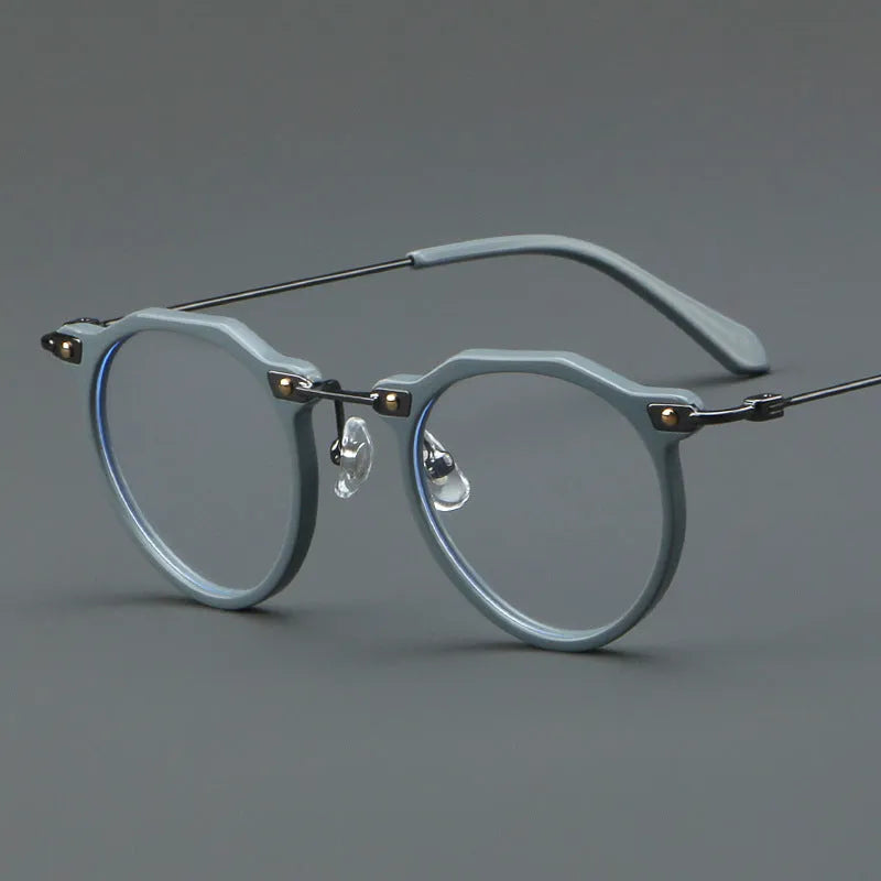 Retro round metal optical glasses New Glasses 5812 in Bright Black with AC lenses