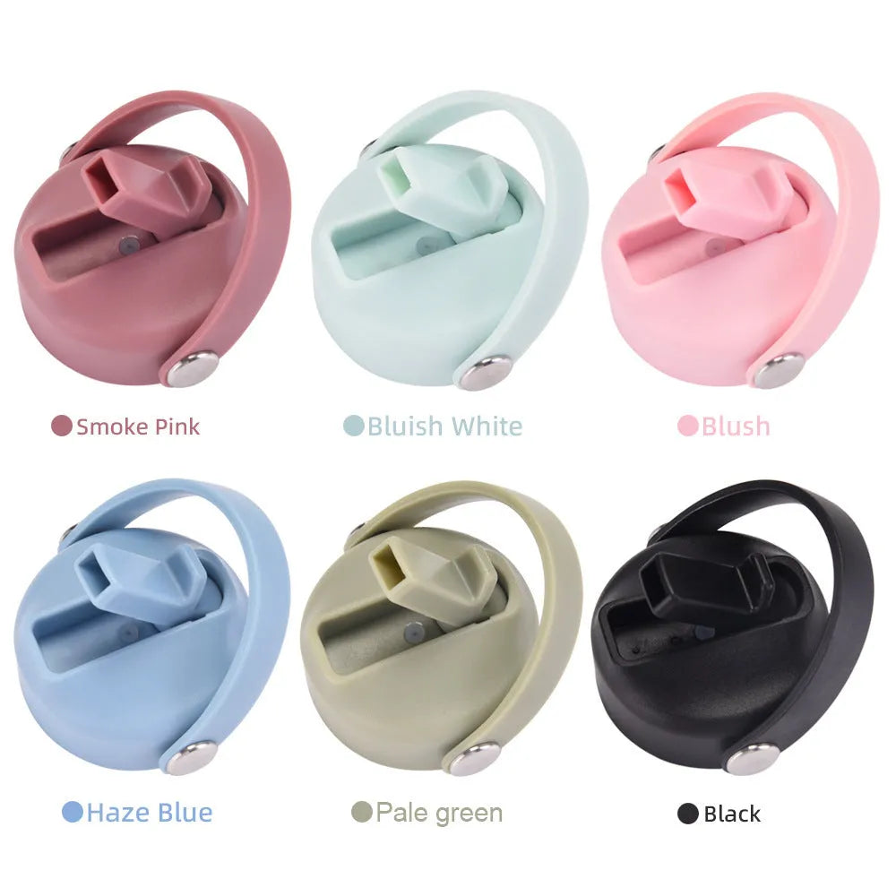 Plastic cup lid with portable handle in modern simplicity style, available in multiple colours