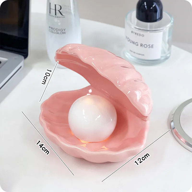 White porcelain decorative tray with optional small night light in pink or white colour options.