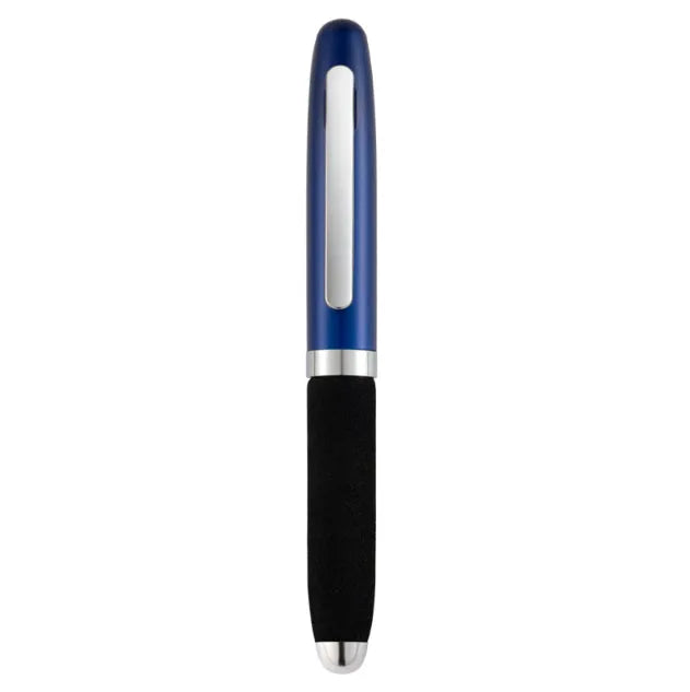 Silver EVA metal cap ballpoint pen with a 1.0mm tip on a notepad.