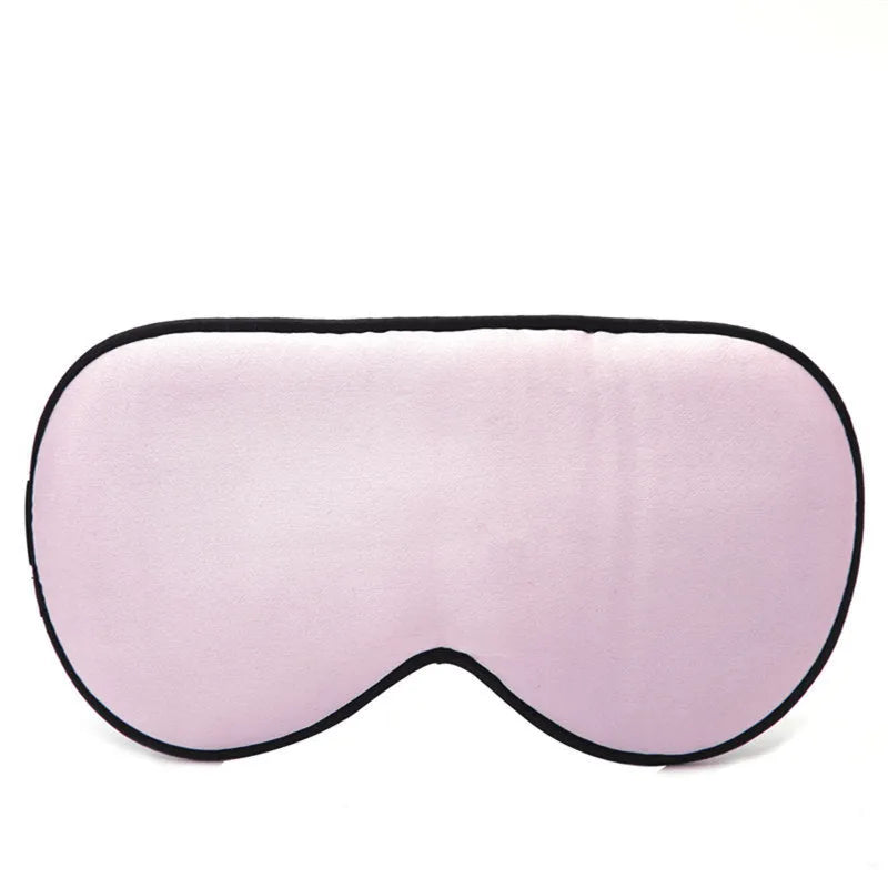 Double-sided mulberry silk sleep mask with embroidered print in various colours.