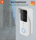 Black and white smart waterproof visual doorbell with HD camera for remote app intercom.