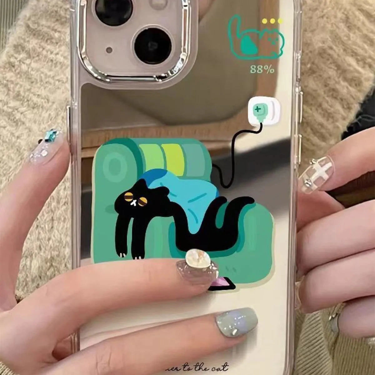 All-inclusive silicone phone case for iPhone 16 series with drop resistance and cartoon sofa cat design