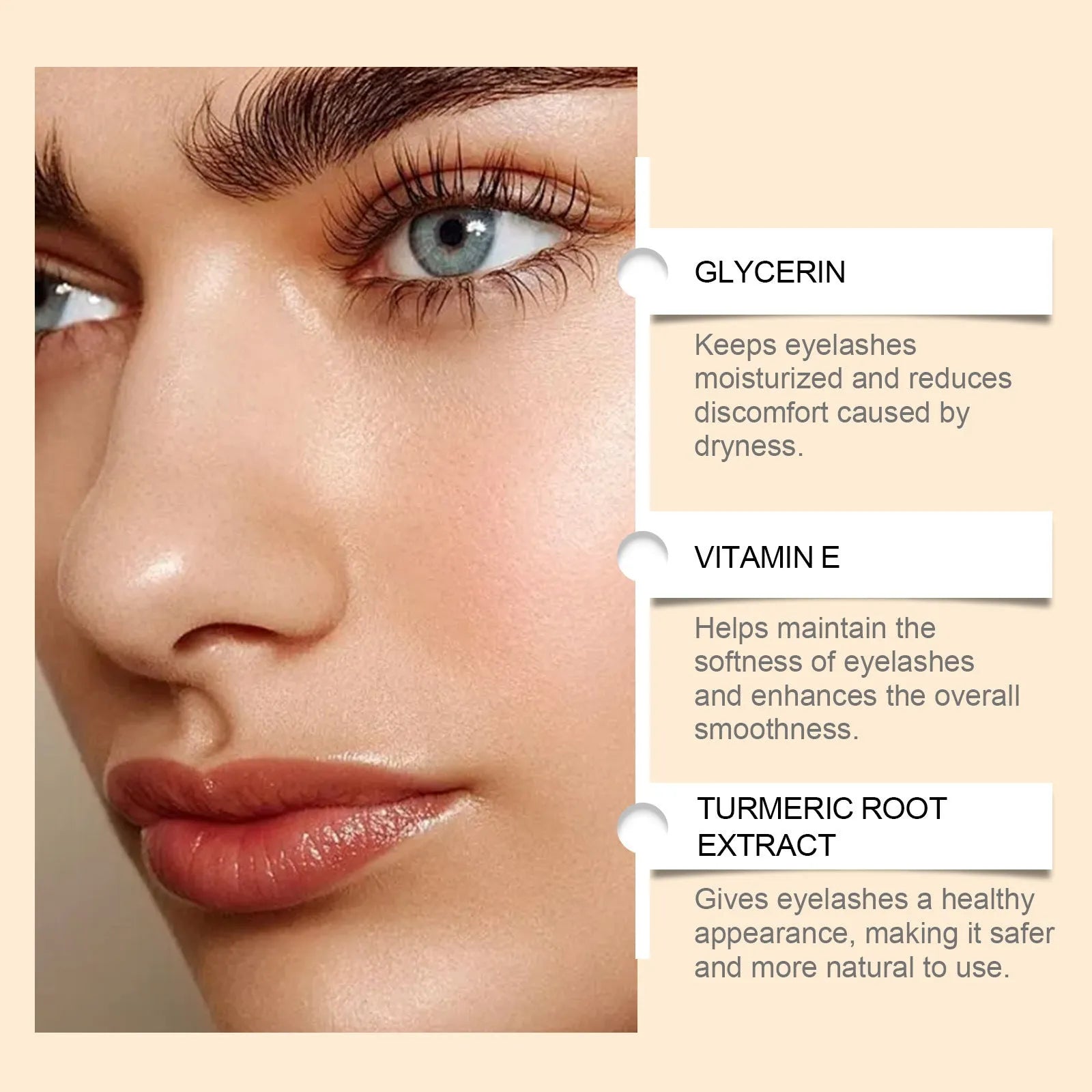 3ml bottle of nourish liquid for eyelashes with peptide and vitamin formula