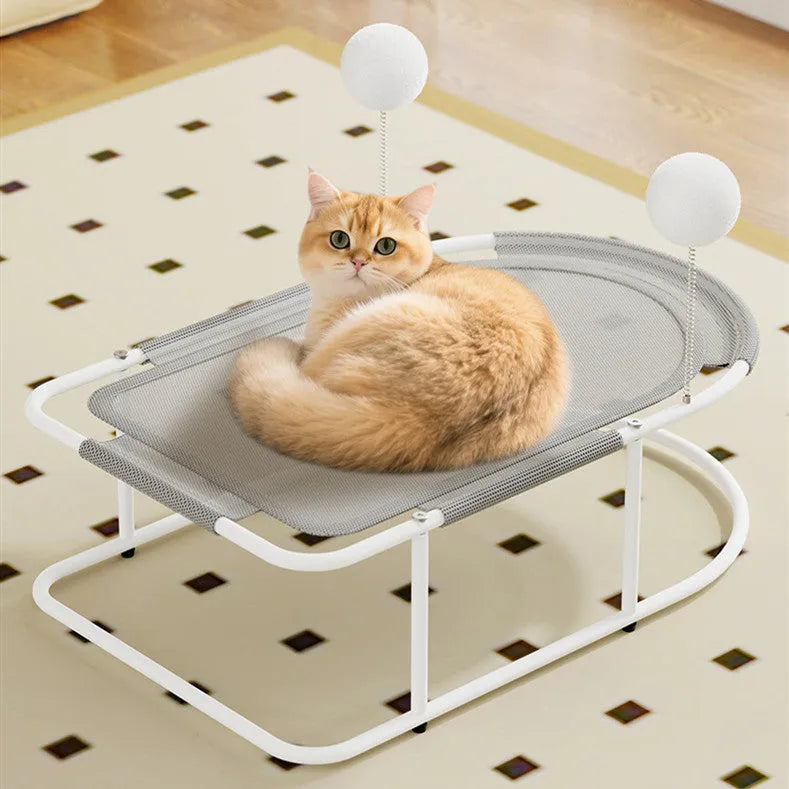 Large grey fabric breathable cat kennel and pet bed cage