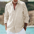 Man wearing a loose-fit 3D printed floral plaid shirt with a lapel collar and short sleeves.