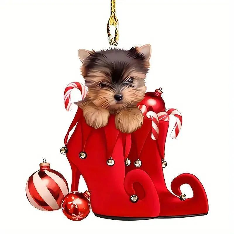 Acrylic cartoon-design car pendant hanging accessory for vehicle interior.