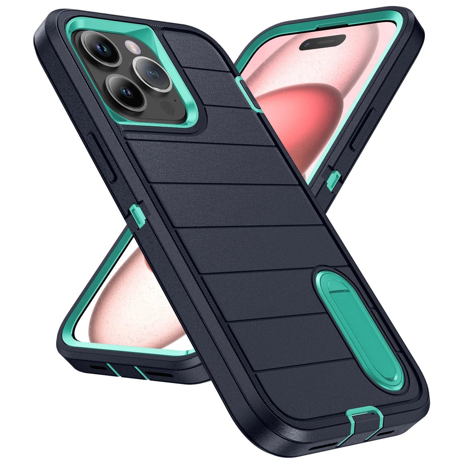 Apple iPhone 14 defender case with bracket in black orange colour, PC material, drop protection