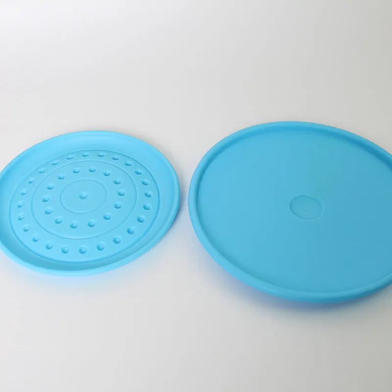 Plastic dog frisbee disc toy in multiple colour options for outdoor fetch games with pets