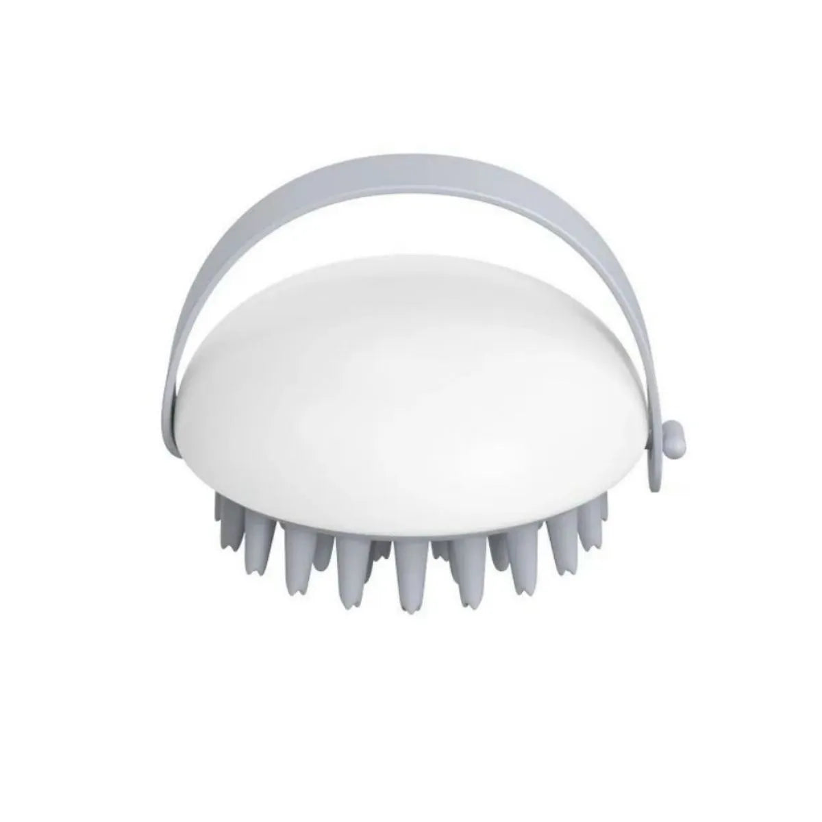 Blue silicone pet bathing brush with soft bristles for washing and massaging cats or dogs.
