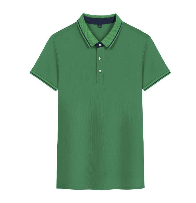 Men's quick-drying work polo shirt with asymmetrical details and loose Korean-style fit