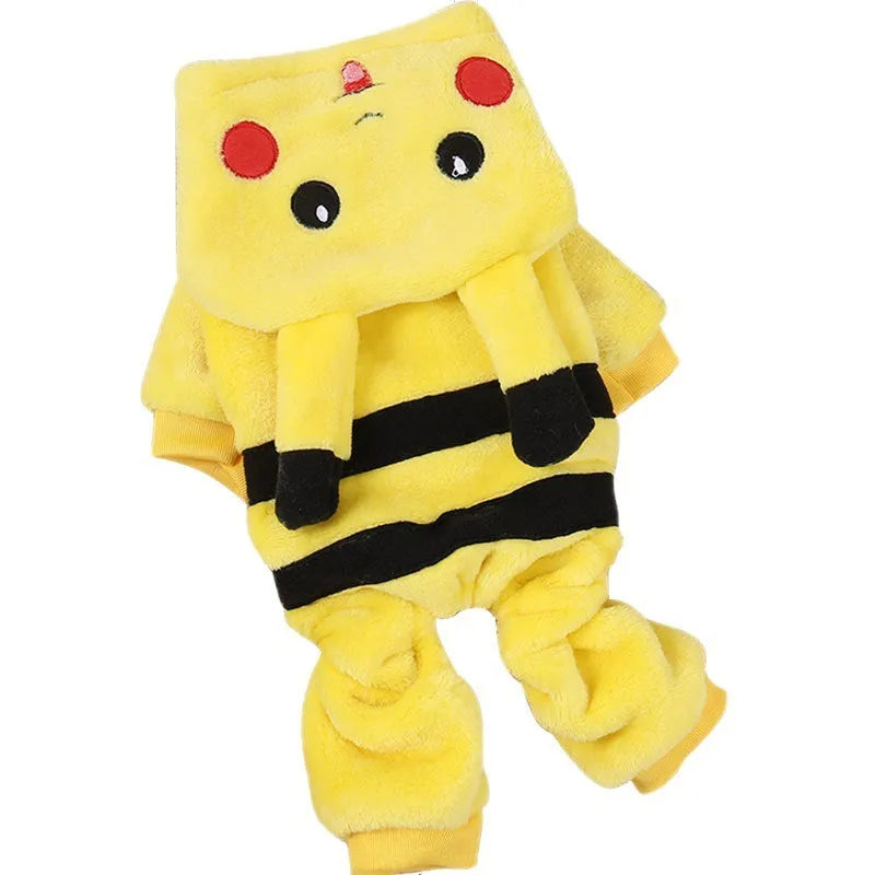Fleece pet hoodie coat for cat or dog in cosplay design available in six sizes