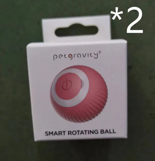 Green automatic rotating ball cat toy with 43mm diameter for claw control and intelligent obstacle avoidance