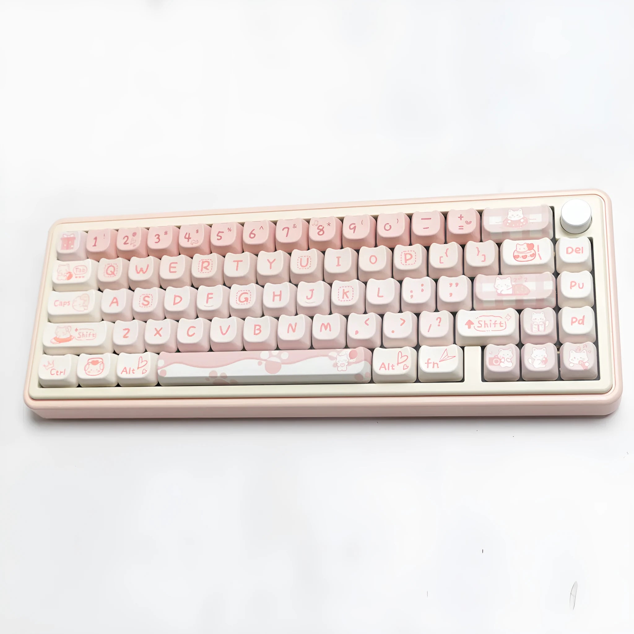 Full set of PBT sublimation keycaps for mechanical keyboard showing complete 98+ key layout