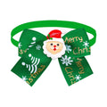 Red and green Christmas pet bow tie accessory for dogs cats and tree decoration