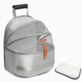 Grey canvas pet carrier backpack for cats and small dogs up to 15kg portable shoulder bag