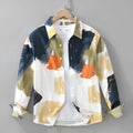 Women's loose cotton cardigan top in a printed colour with long sleeves