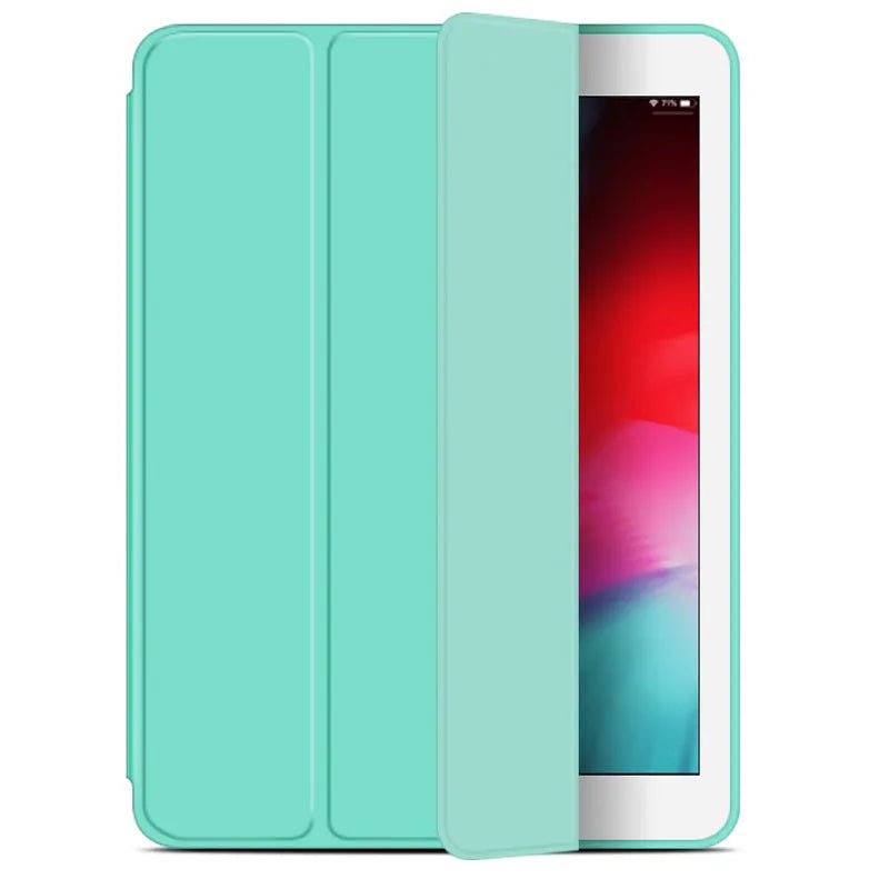Tri-fold protective cover case for iPad Mini Air Pro in Noble Black, showing back shell and folded stand