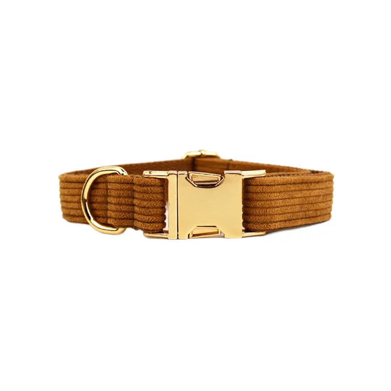 A corduroy texture dog collar in a choice of eight colours including rose red and light green.