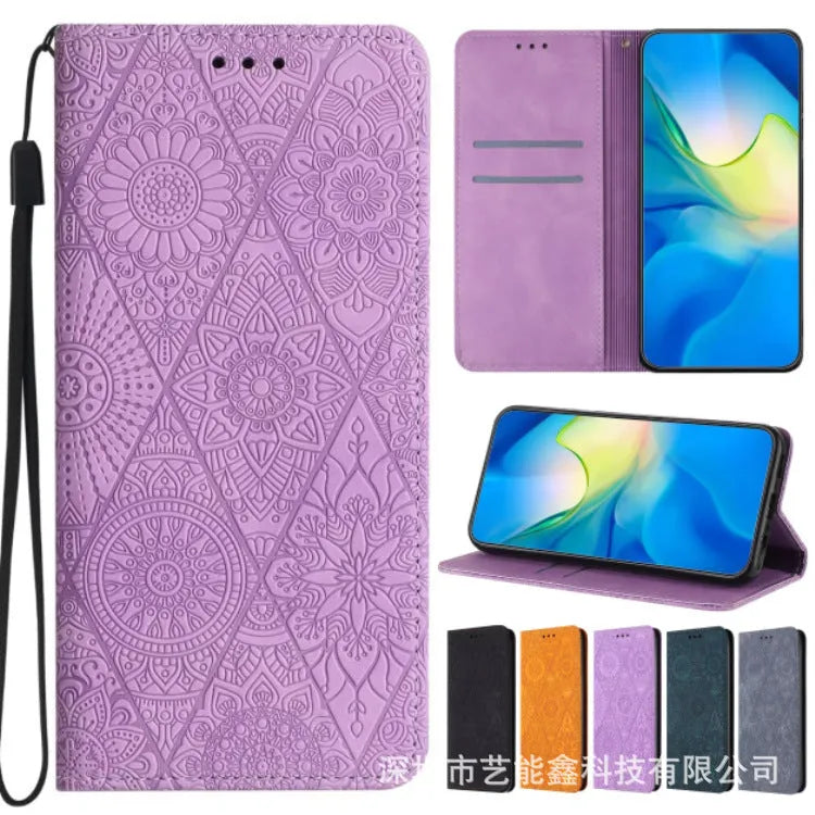 Solid colour retro embossing imitation leather phone case with built-in bracket, available for iPhone models
