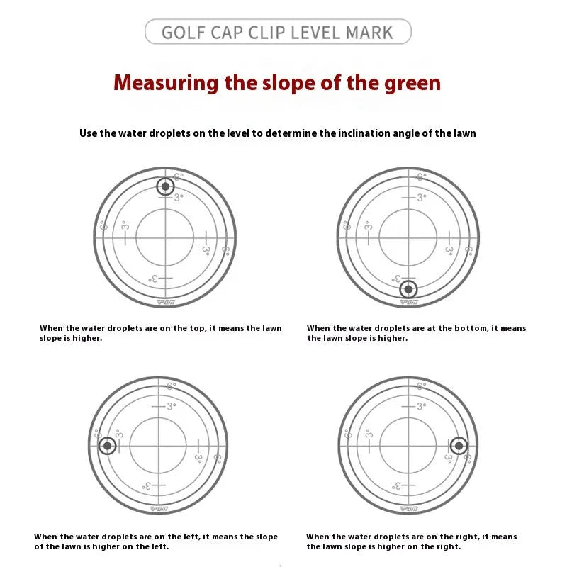 Golf hat clip ballmarker test balance tool plastic non-rust red and blue options 25mm diameter