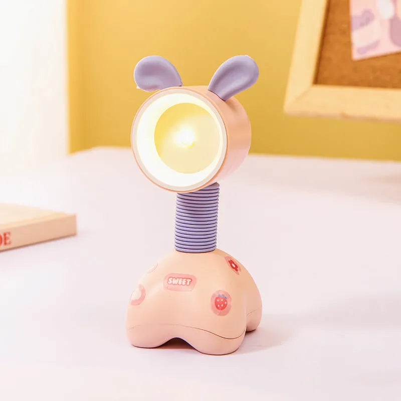 DIY magnetic cartoon desk night light with adjustable lighting in 10.5cm plastic housing