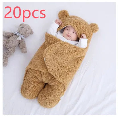 Baby quilted sleeping bag wrapper in cotton blend fabric with polyester cotton filling