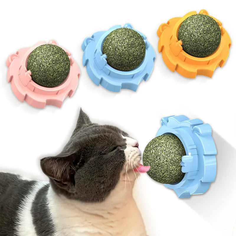Lion-shaped catnip molar toy in orange, pink or blue colours with paste feature