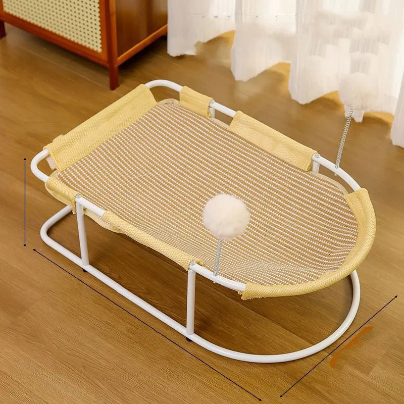 Large grey fabric breathable cat kennel and pet bed cage