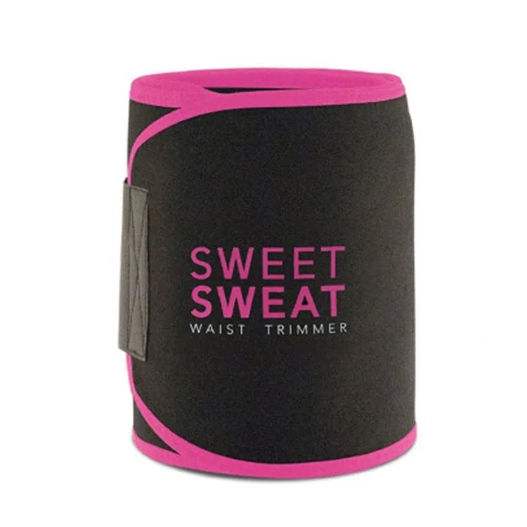 Neoprene waist trimmer belt for women in black, available in sizes S to XXL
