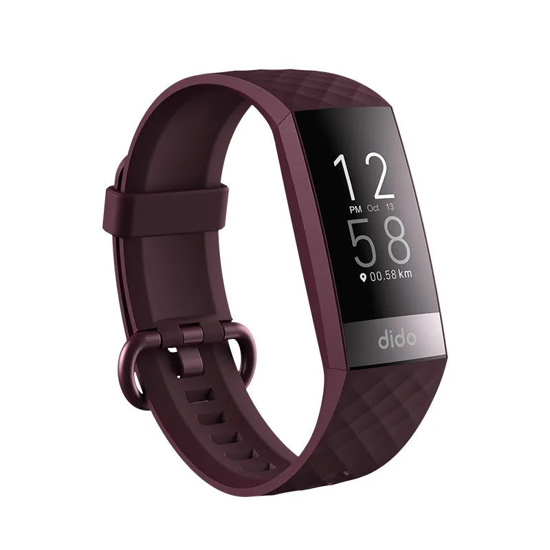 Y6 Black smart health bracelet with 1.1-inch display on a wrist, showing blood pressure and ECG readings.