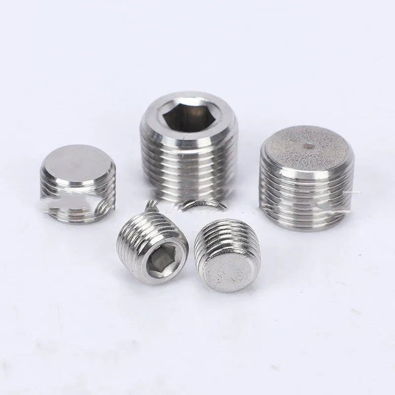 Stainless steel 304 hexagon plug for 3/8 inch BSPP pipe bulkhead connections