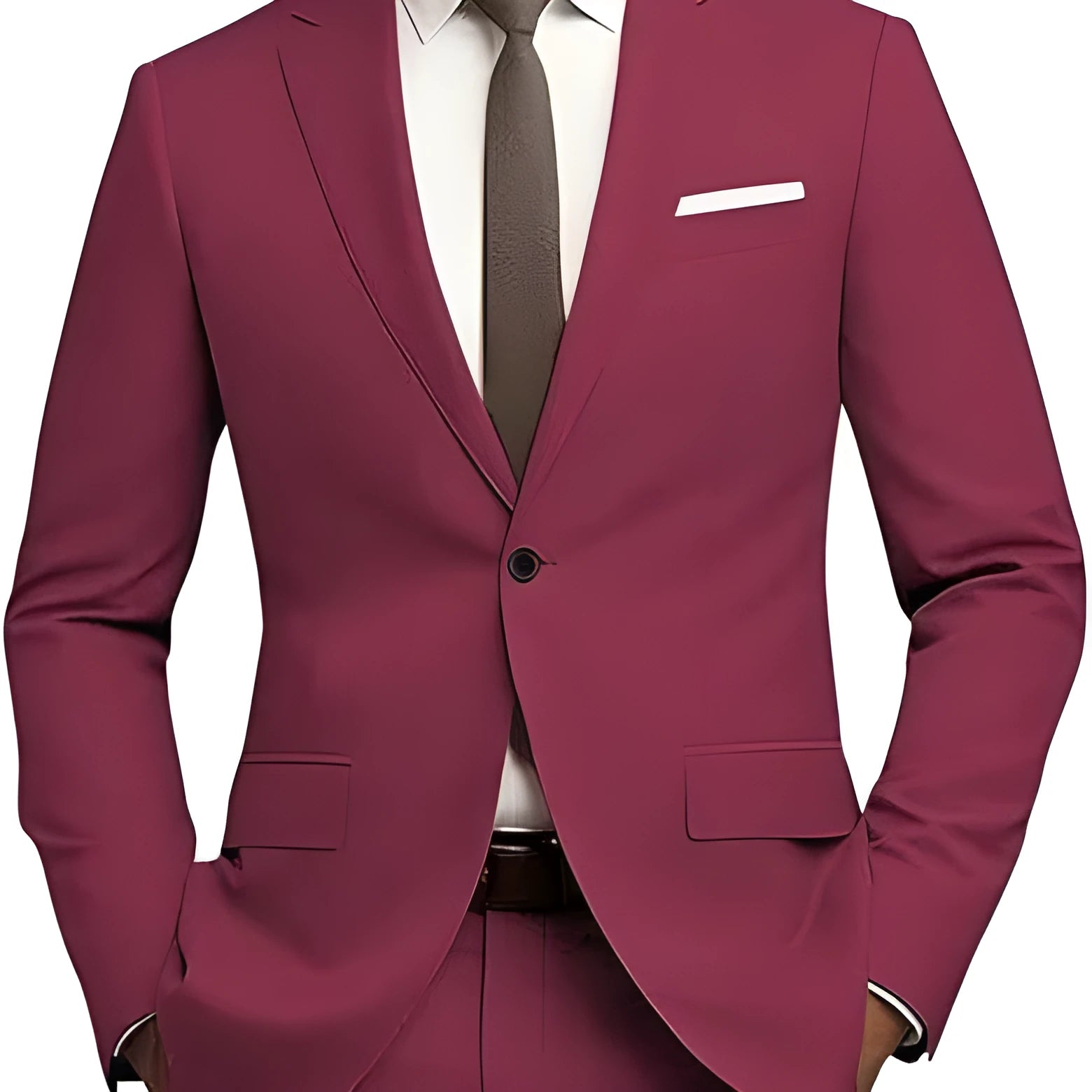 Men's Slim Fit Suit 2-Piece Set Casual Business Formal Attire Nylon Chemical Fiber Blended Fabric Flat Collar Rear Opening Jacket Trousers Tie XS to XXXXL Multiple Colours Gold Light Purple Pink for All-Season Wear