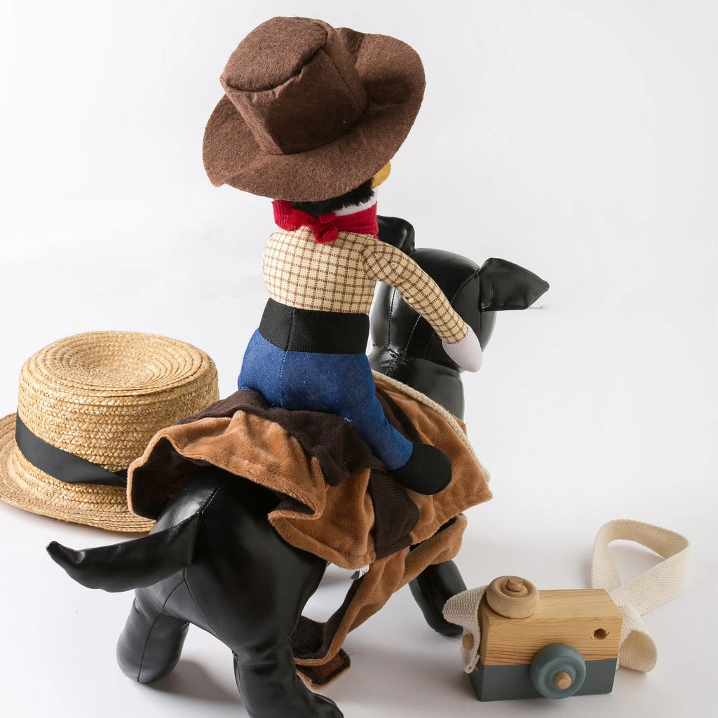 Western denim riding costume dog clothes for corgi and golden retriever breeds