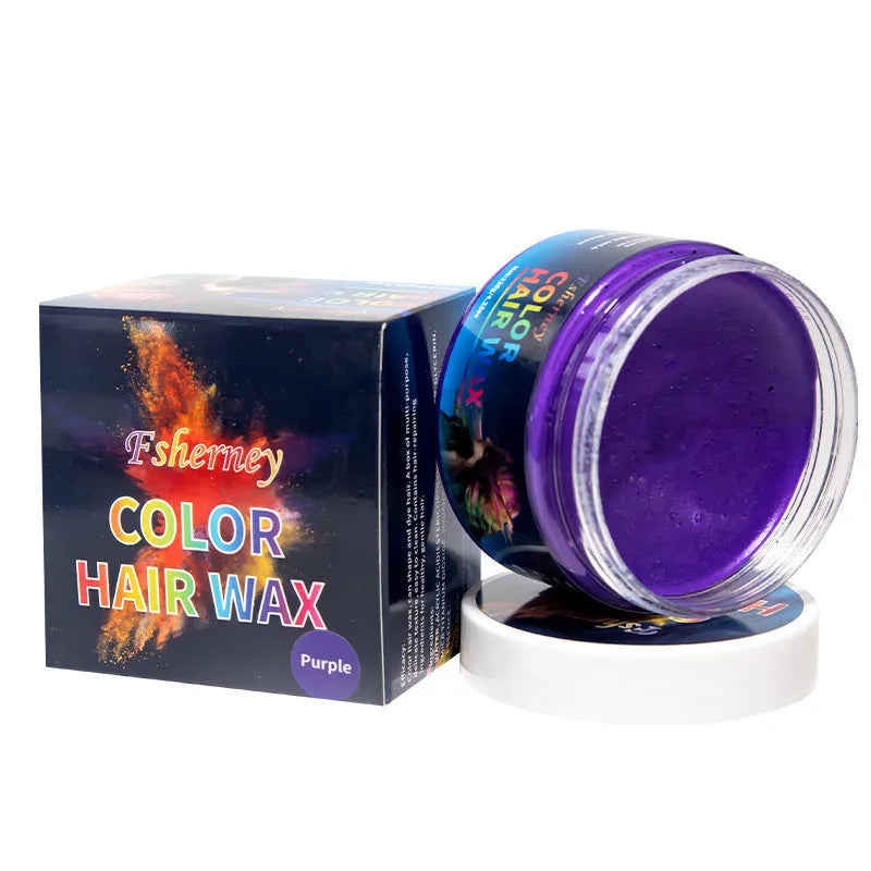 120g pot of hair styling clay for strong hold and temporary colour in various shades.