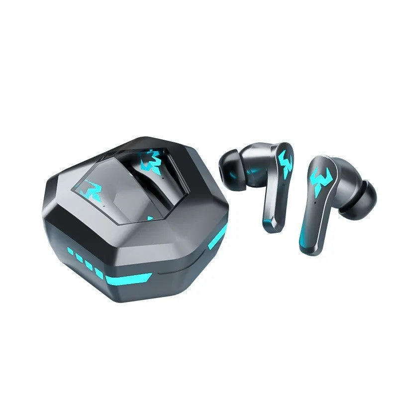 Black wireless in-ear sports headset with Bluetooth 5.0 and noise-canceling technology
