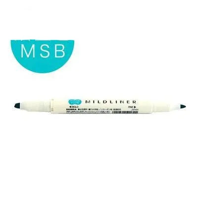 Double-headed colour marker pen with fine and broad tips, available in 42 shades including fluorescent and seasonal colours